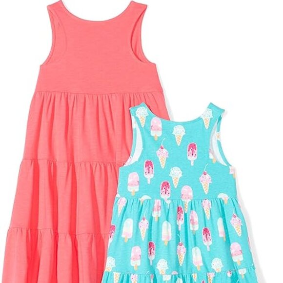 Girls Sleeveless Tiered Relaxed Fit Cotton Tank Dresses Size 7 (SKU: 155GG) - Picture 6 of 6